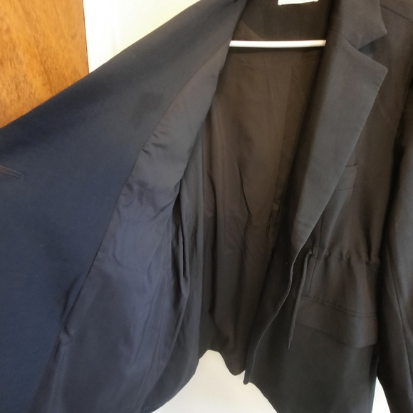 Oak + Fort Oversized Drawstring Waist Black Blazer Jacket - Picture 7 of 14
